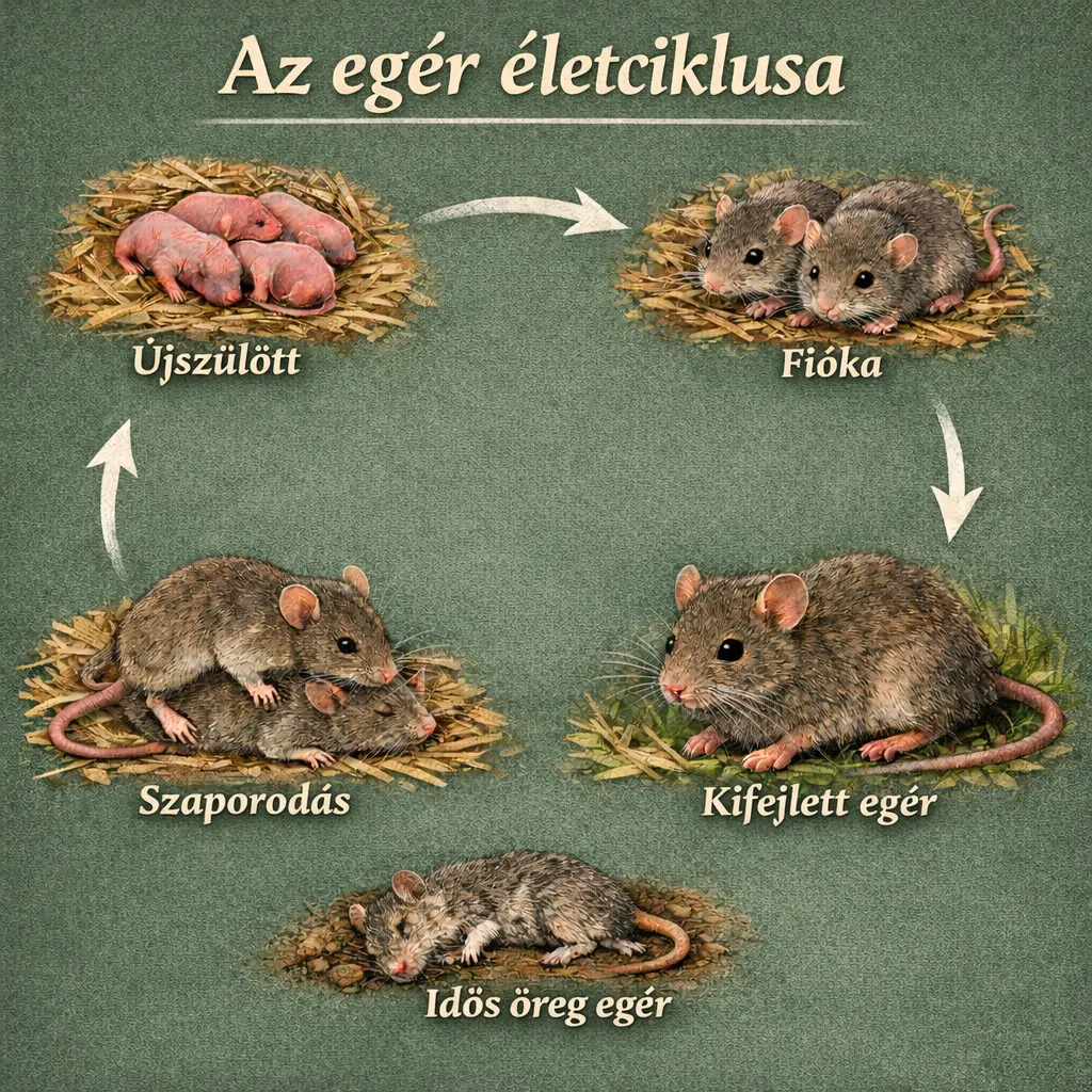 Egér életciklus – bejutás, fészek, útvonal